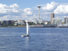 Puget sound looking at downtown Seattle water front.